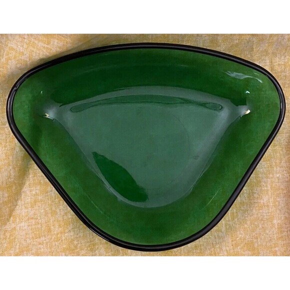 Anchor Hocking FOREST GREEN Vintage Triangular Relish Insert For Relish Tray - Picture 2 of 4